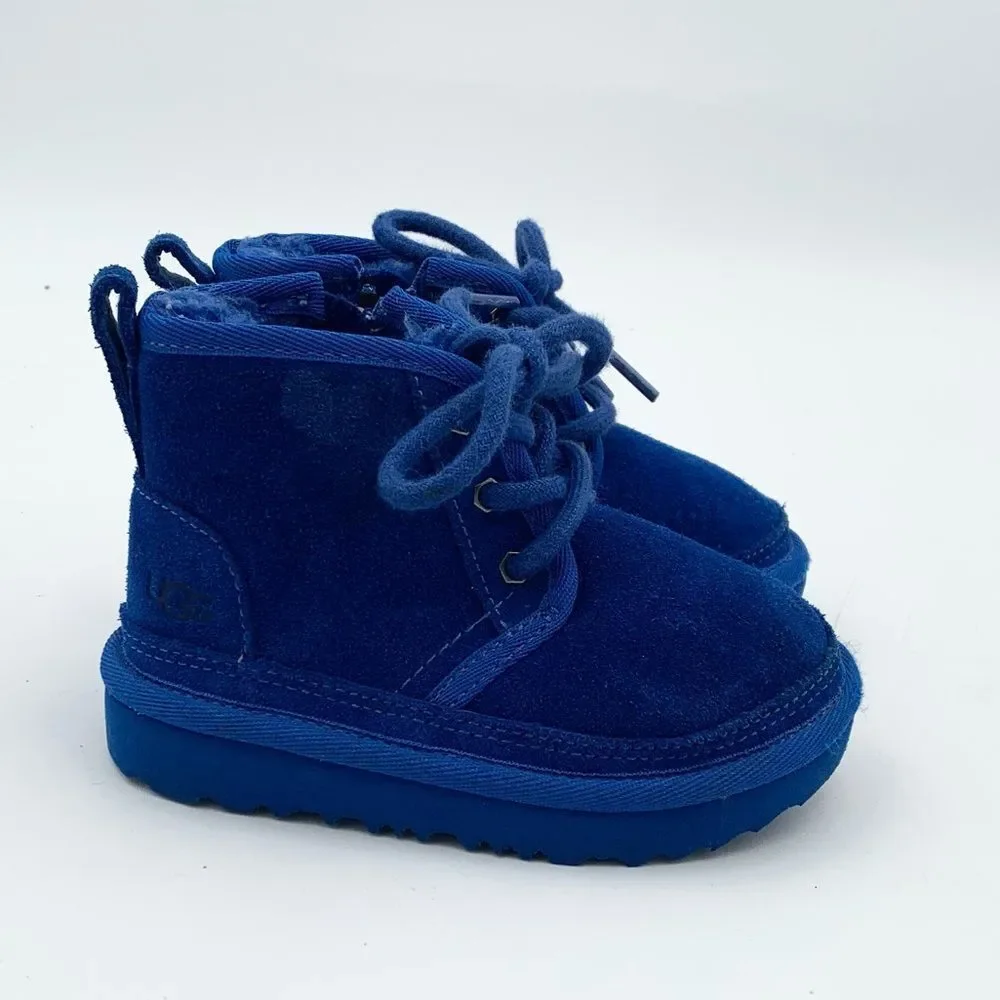 UGG Kids Jorie Blue Suede Boots – Size 7